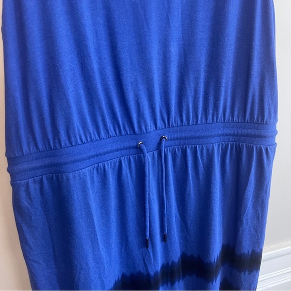 Simply Vera Vera Wang Blue and Black Midi Dress Size XL EUC - Picture 4 of 9